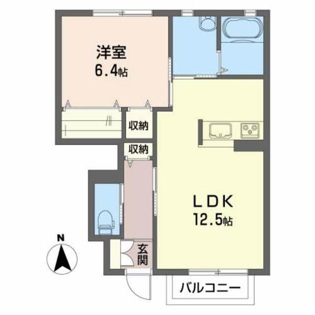 セレーヌ(1LDK/1階)の間取り写真