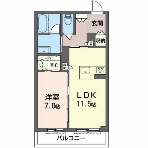 レフィアントITO(1LDK/1階)の間取り写真