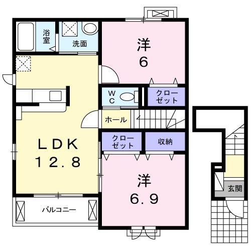 インサイドII(2LDK/2階)の間取り写真