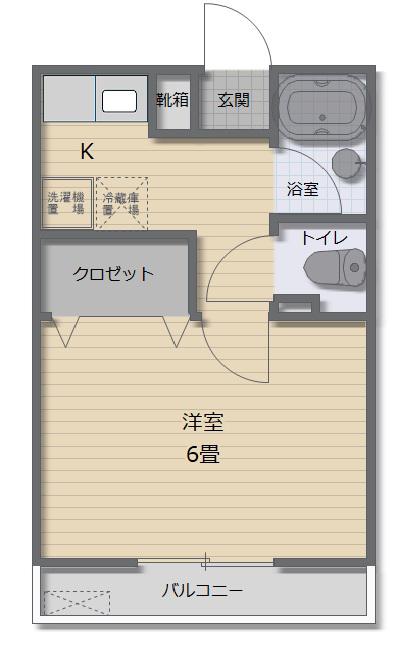 南行徳レイボービリッジ(1K/1階)の間取り写真