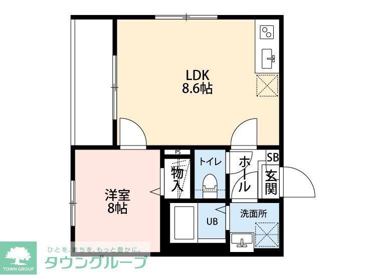 ソーレIII(1LDK/1階)の間取り写真