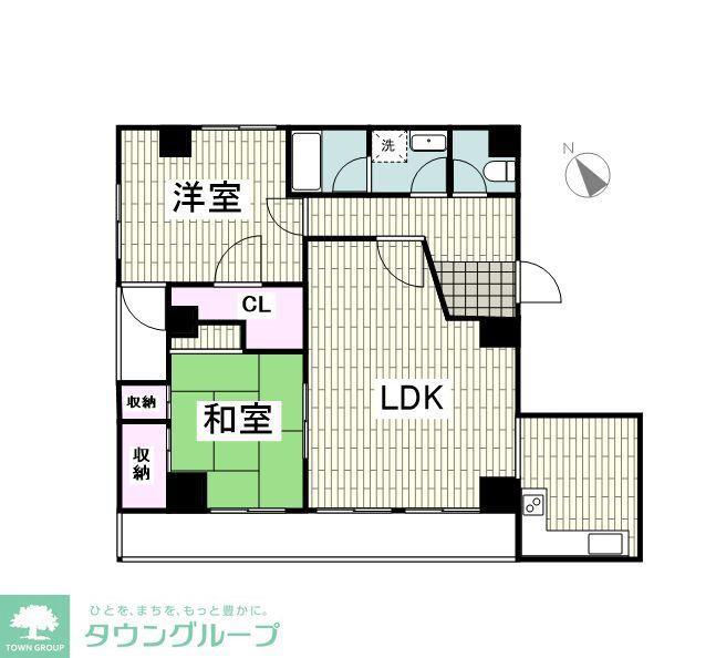 アークヒルズ横浜蒔田(2LDK/6階)の間取り写真