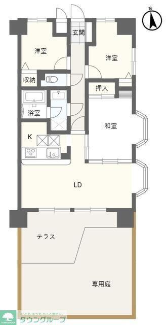 ライオンズマンション茂原(3LDK/1階)の間取り写真