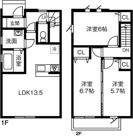 ALIVIO(3LDK/1階)の間取り写真
