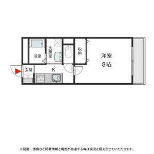 南壱番館(1K/2階)の間取り写真