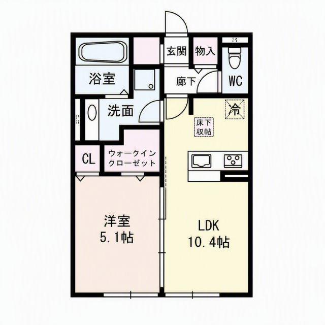 レウイシア(1LDK/2階)の間取り写真