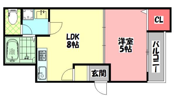 ALEGRIA寿公園東(1LDK/1階)の間取り写真
