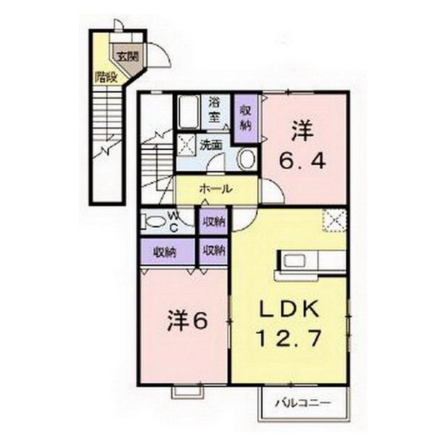 ウィンビレッジ(2LDK/2階)の間取り写真