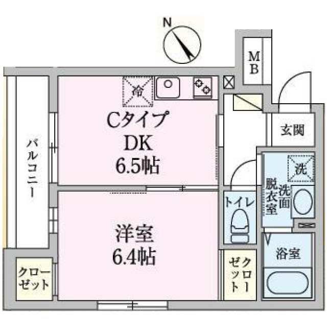 小田急小田原線 小田急相模原駅 徒歩3分 3階建 築9年(1DK/3階)の間取り写真