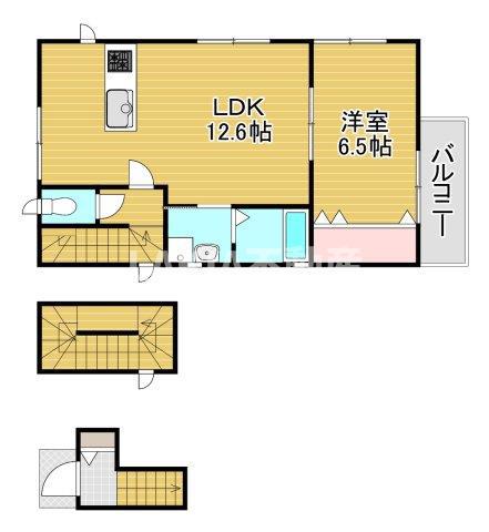 BELLE SALLE(1LDK/3階)の間取り写真