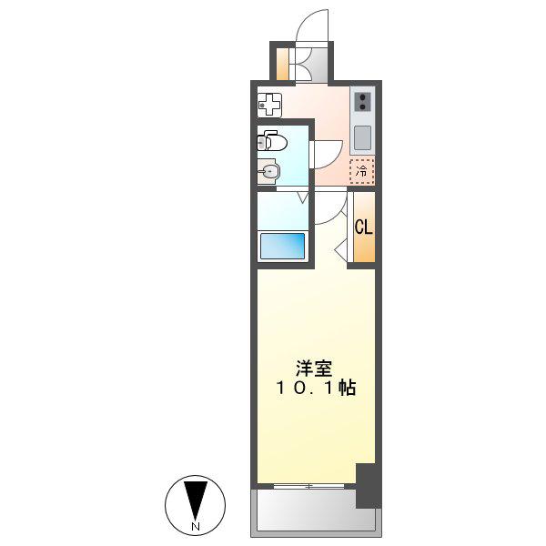 リヴシティ栄参番館(1K/10階)の間取り写真