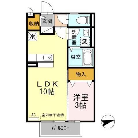 クレールレセンテ(1LDK/2階)の間取り写真