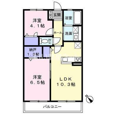 ラ・コリーナK(2LDK/1階)の間取り写真