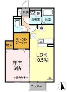 REGULUSII(1LDK/1階)の間取り写真