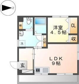 リアル神山(1LDK/1階)の間取り写真
