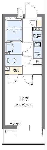 クレイノフルール(1K/3階)の間取り写真