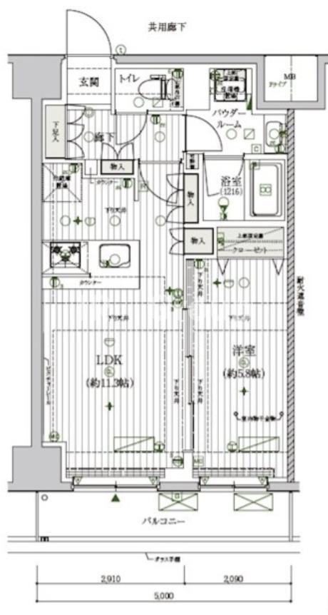 メインステージ北千住VII(1LDK/6階)の間取り写真