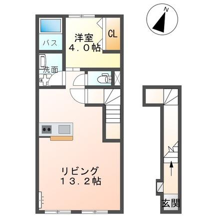 FLOWER GARDEN(1LDK/2階)の間取り写真