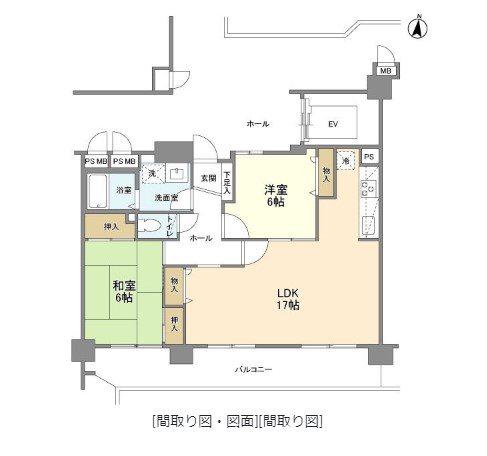 アムール香椎駅南(2LDK/7階)の間取り写真