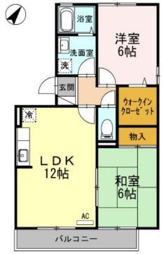 ガーデンハウス藤井A棟(2LDK/3階)の間取り写真