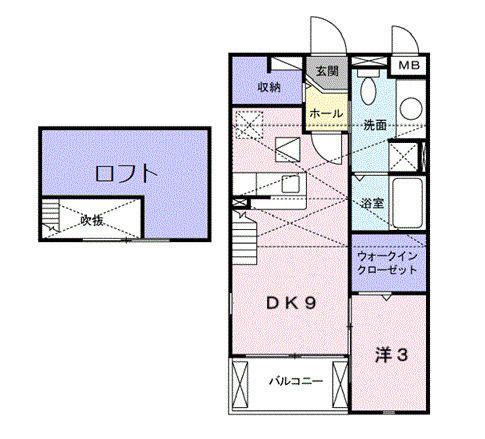 アルコ バレーノ(1DK/2階)の間取り写真