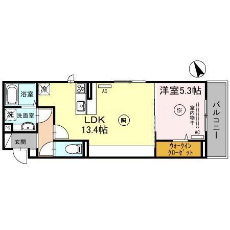 メリヤス手柄 (1LDK/2階)の間取り写真