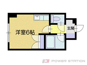 ステーションハイツ(ワンルーム/4階)の間取り写真