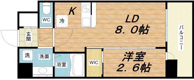 LUMINOUS放出(1LDK/8階)の間取り写真
