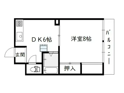 第二重永マンション(1DK/3階)の間取り写真