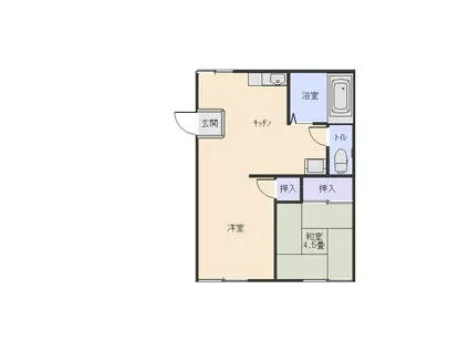 フォーブルひろB(1LDK/1階)の間取り写真