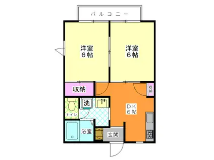 ソレイユ泉(2DK/1階)の間取り写真