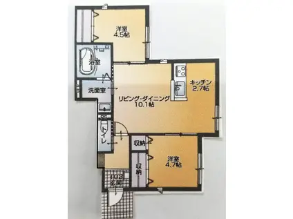 佐々木ハイツ(2LDK/1階)の間取り写真