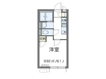 伊興レジデンスB(1K/1階)の間取り写真