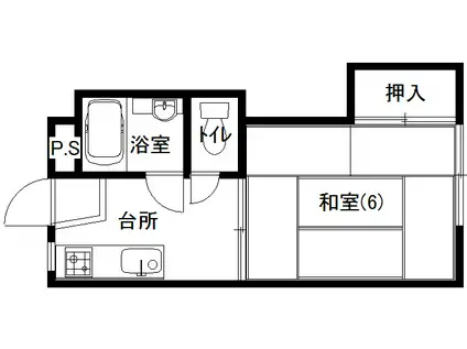 フラワーハイツ(1K/2階)の間取り写真