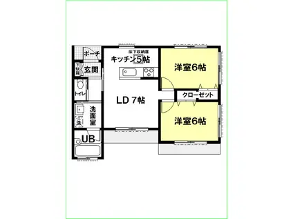 アーバニズム73(2LDK/1階)の間取り写真