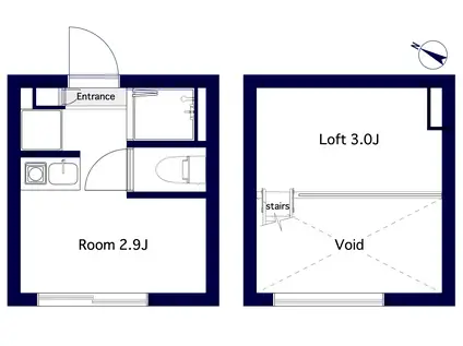 ミニマリズム赤坂(ワンルーム/1階)の間取り写真