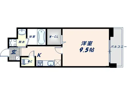 SHINING布施離宮(1K/8階)の間取り写真