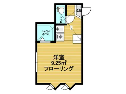 フェリスミュー(ワンルーム/1階)の間取り写真