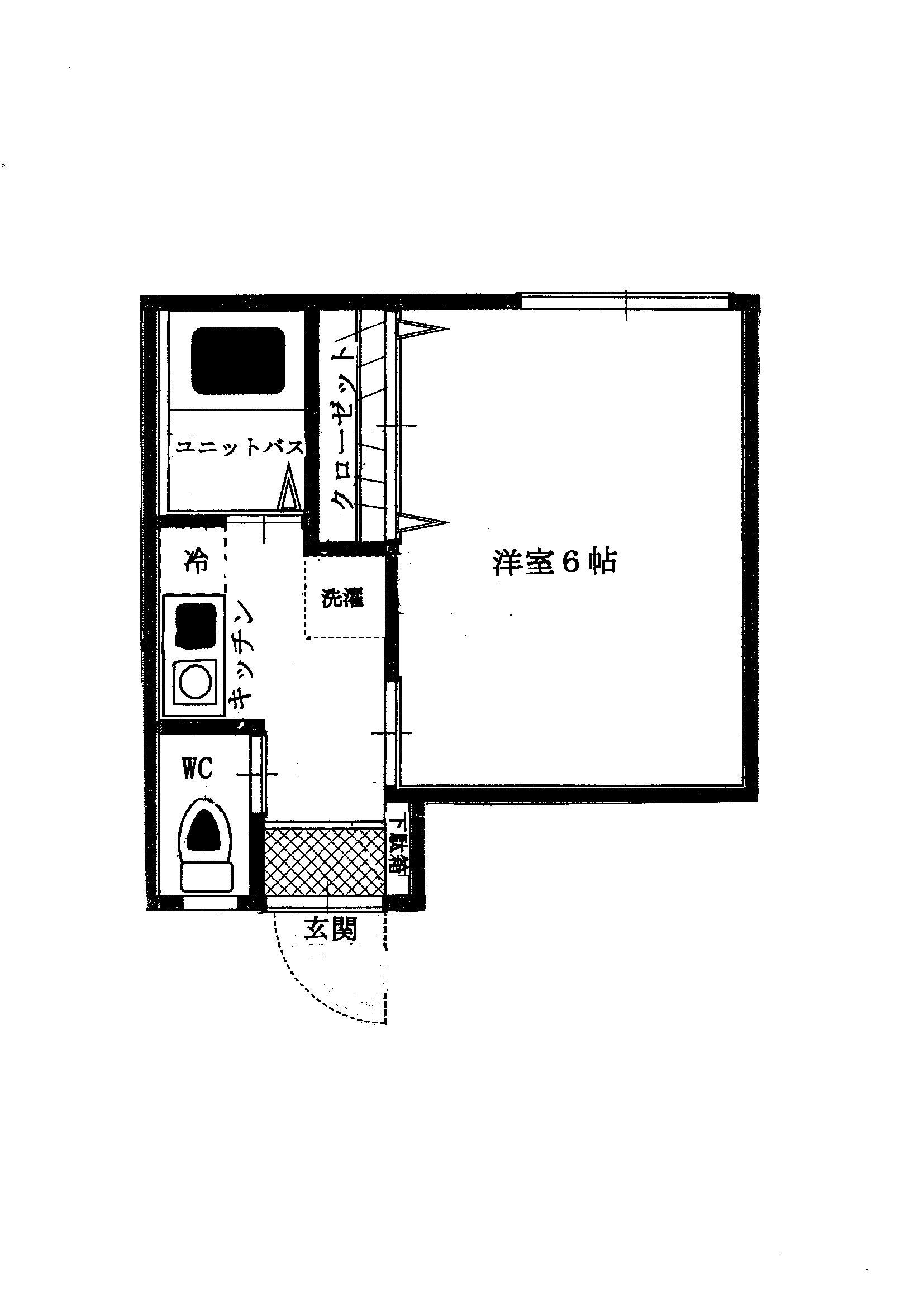 シャネル田端(1K/1階)の間取り写真