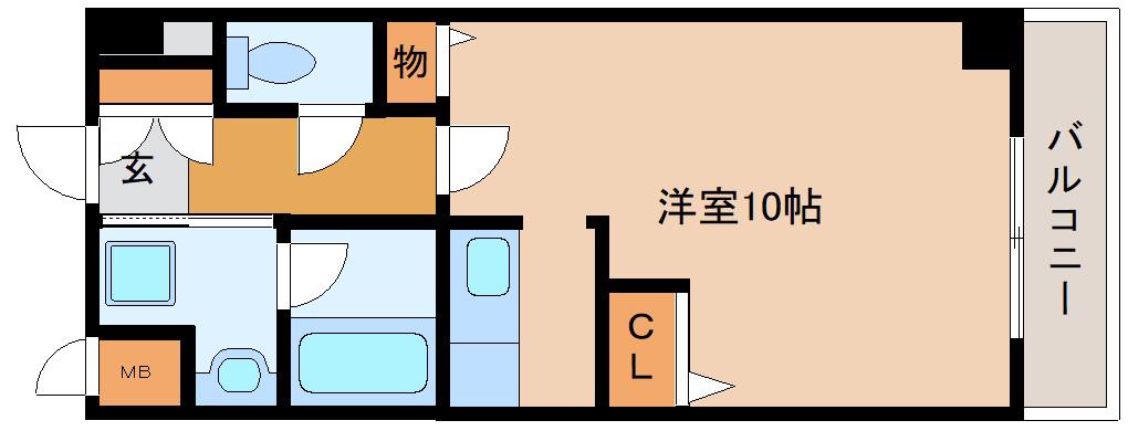 ウォーターマーク(1K/4階)の間取り写真