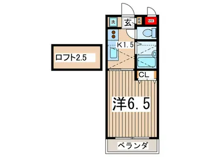 ASK堀ノ内(1K/3階)の間取り写真