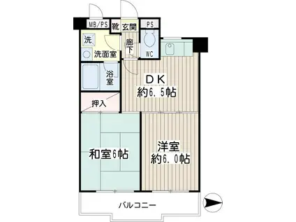グレースピア・ヤワタ(2DK/3階)の間取り写真