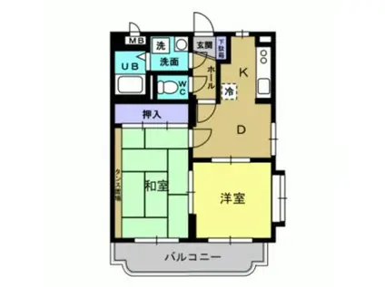 ガーデンハウス(2DK/2階)の間取り写真