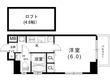 エステムコート神戸県庁前IV GRANDIO(1K/5階)の間取り写真