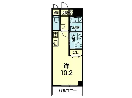 MON REVE九学通(ワンルーム/10階)の間取り写真