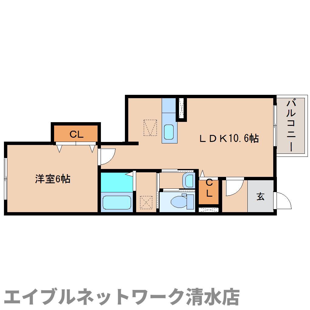 イムーブル ドゥ(1LDK/1階)の間取り写真