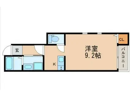 COLONIAL藤松(ワンルーム/1階)の間取り写真