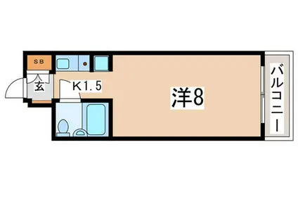 ライオンズマンション関内第3(1K/8階)の間取り写真