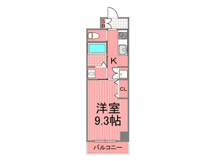 ケーシーケー馬車道(1K/4階)の間取り写真
