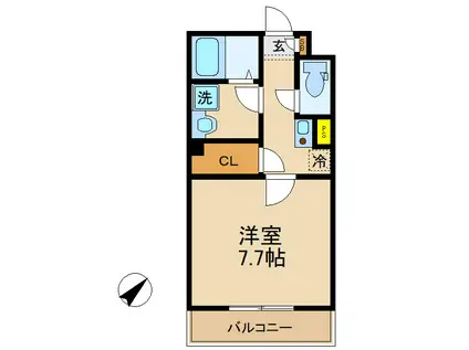 CEREZO五香(1K/3階)の間取り写真